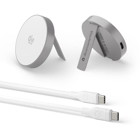 dbramante1928 Qi2 25W Trådlös Magnetisk Laddare m. Ställfunktion – MagSafe Kompatibel – Aluminium