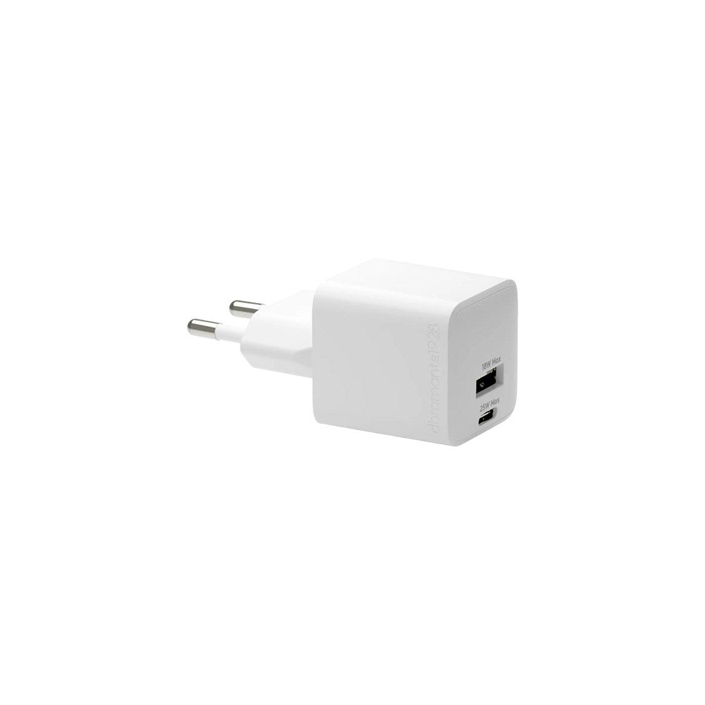 dbramante1928 EU Väggladdare - 1 x USB-C 25W/1 x USB-A 18W - Vit