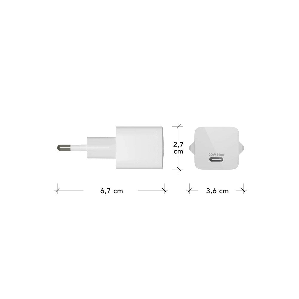 dbramante1928 EU Väggladdare - 1 x USB-C 20W - Vit