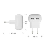 20W Väggladdare dbramante1928 med 2 x USB-C-Kontakter - Vit