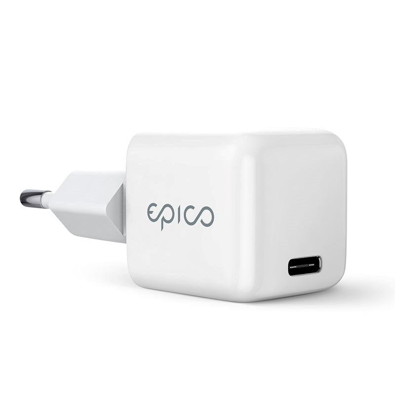 Epico Mini Väggladdare PD 30W GaN med USB-C - Vit