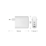 dbramante1928 EU Väggladdare - 2 x USB-C 65-140W/45-100W/1 x USB-A 18W - Vit