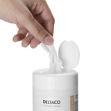 Deltaco Handdesinfektionsservetter - 100 st - Vit