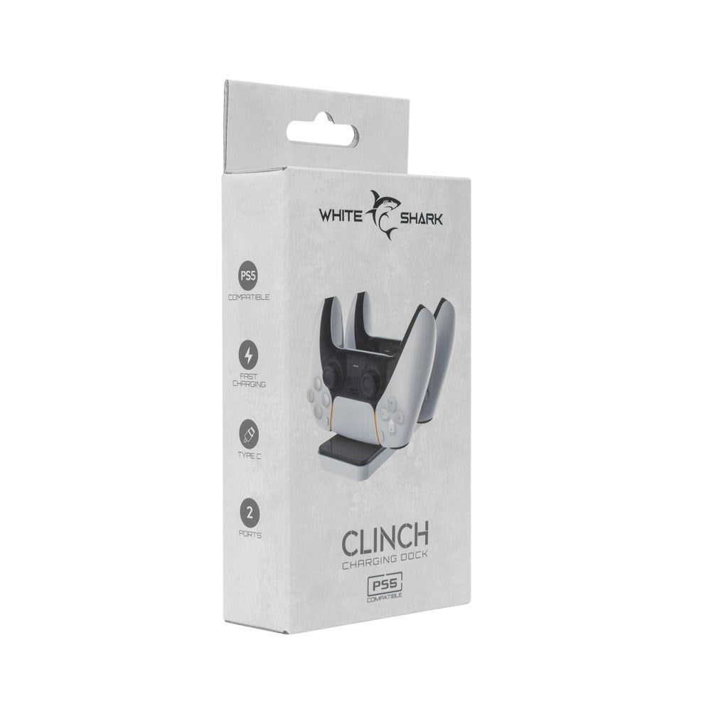 White Shark CLINCH PS5 Controller Laddställ - Svart