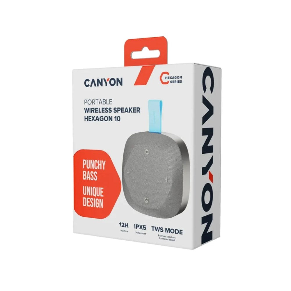 Canyon Hexagon 10 Bluetooth Högtalare - 8W - Grå / Blå