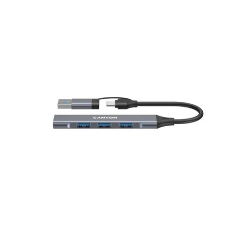 Canyon DS-02 4-i-1 USB-A/C Hub - Grå