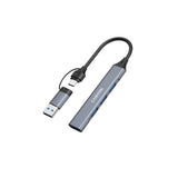 Canyon DS-02 4-i-1 USB-A/C Hub - Grå