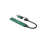 Canyon DS-02 4-i-1 USB-A/C Hub - Grøn