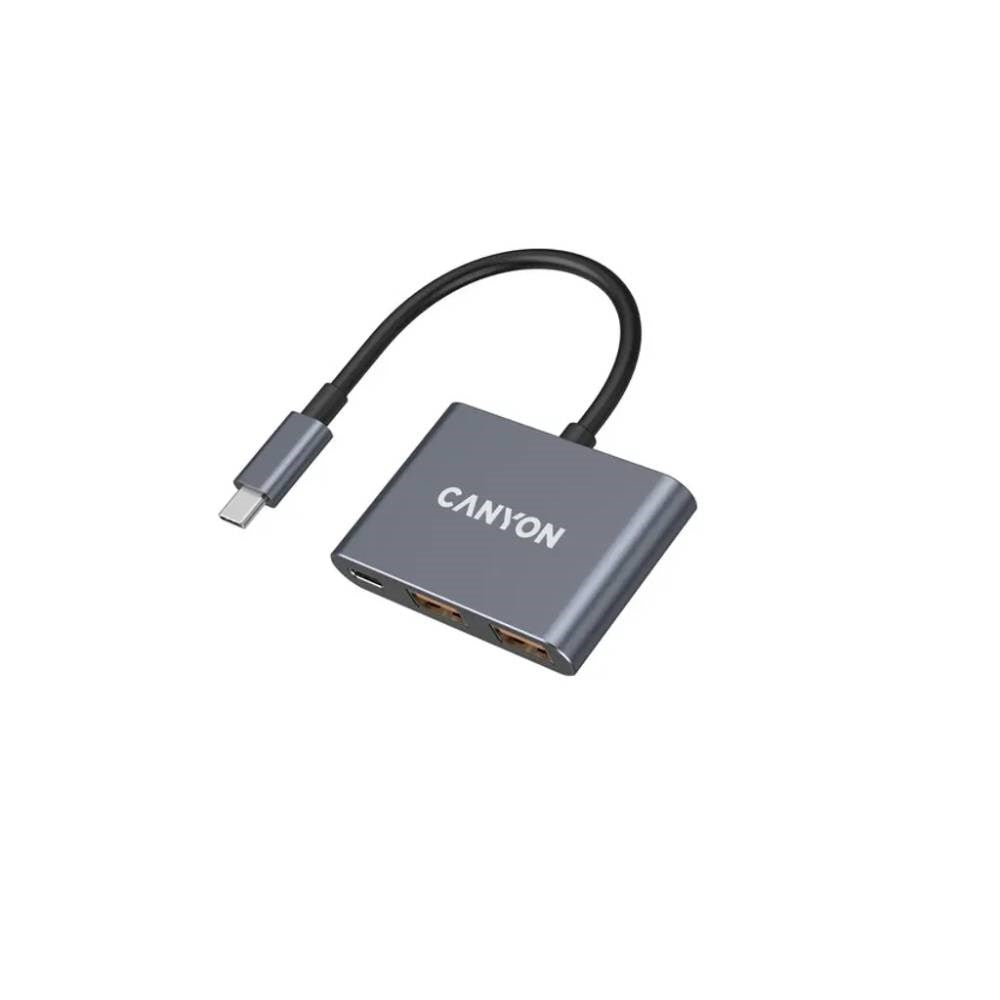 Canyon DS3 3-i-1 USB-C Hub - Grå