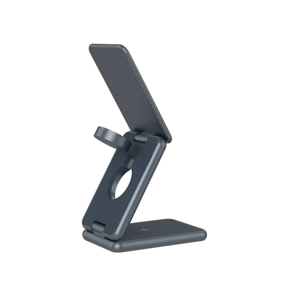 Canyon OnCharge 309 3-i-1 15W Vikbar Trådlös Laddare - Qi / MagSafe Kompatibel - Grå