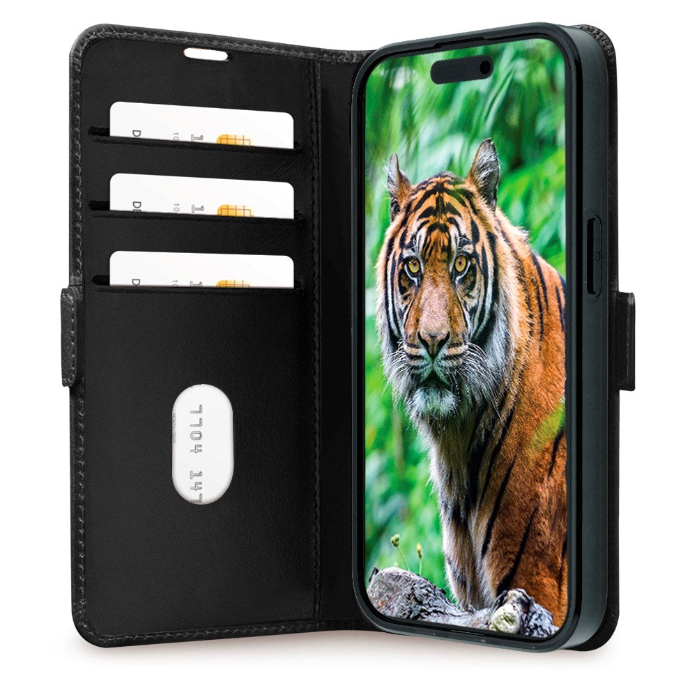 iPhone 15 dbramante1928 Copenhagen Äkta Läder Flip Fodral m. Plånbok - Black