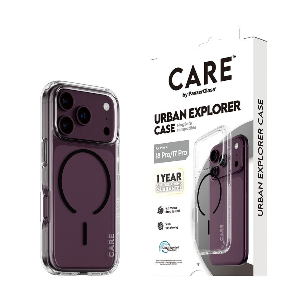 iPhone 18 Pro / 17 Pro CARE by PanzerGlass FLAGSHIP Urban Explorer Skal - MagSafe Kompatibel - Transparent / Black