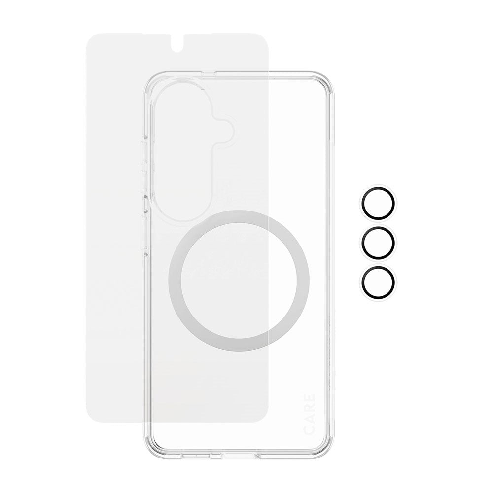Samsung Galaxy S26 Urban Combat 3-in-1 Bundle med Skal / Skärmskydd / Kameraskydd - Qi Kompatibel - Genomskinlig