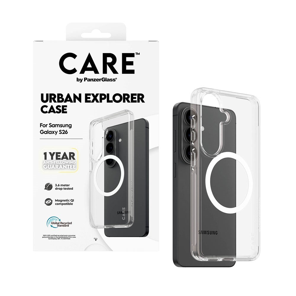 Samsung Galaxy S26 CARE by PanzerGlass Urban Explorer Skal - Qi Kompatibel - Genomskinlig / Vit