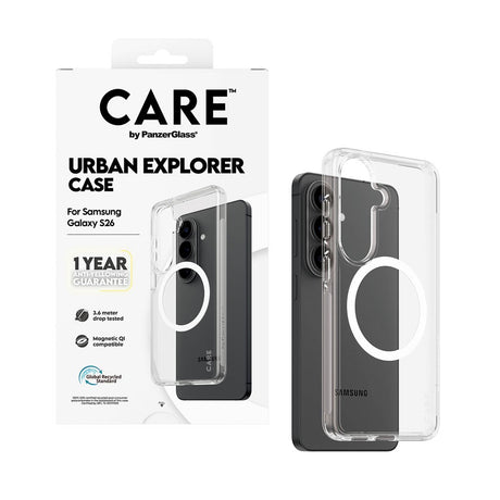 Samsung Galaxy S26 CARE by PanzerGlass Urban Explorer Skal - Qi Kompatibel - Genomskinlig / Vit