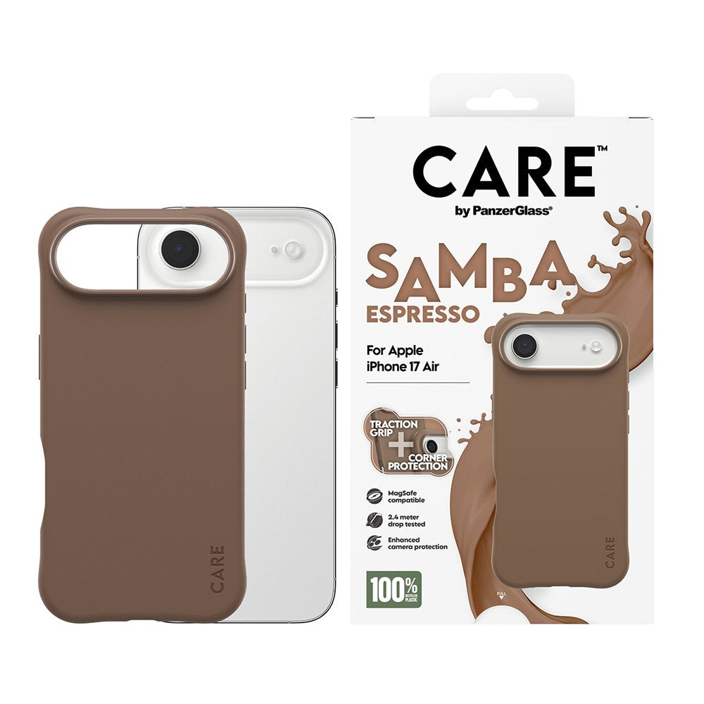 CARE by PanzerGlass iPhone Air Fashionable Samba Skal - MagSafe Kompatibel - Espresso