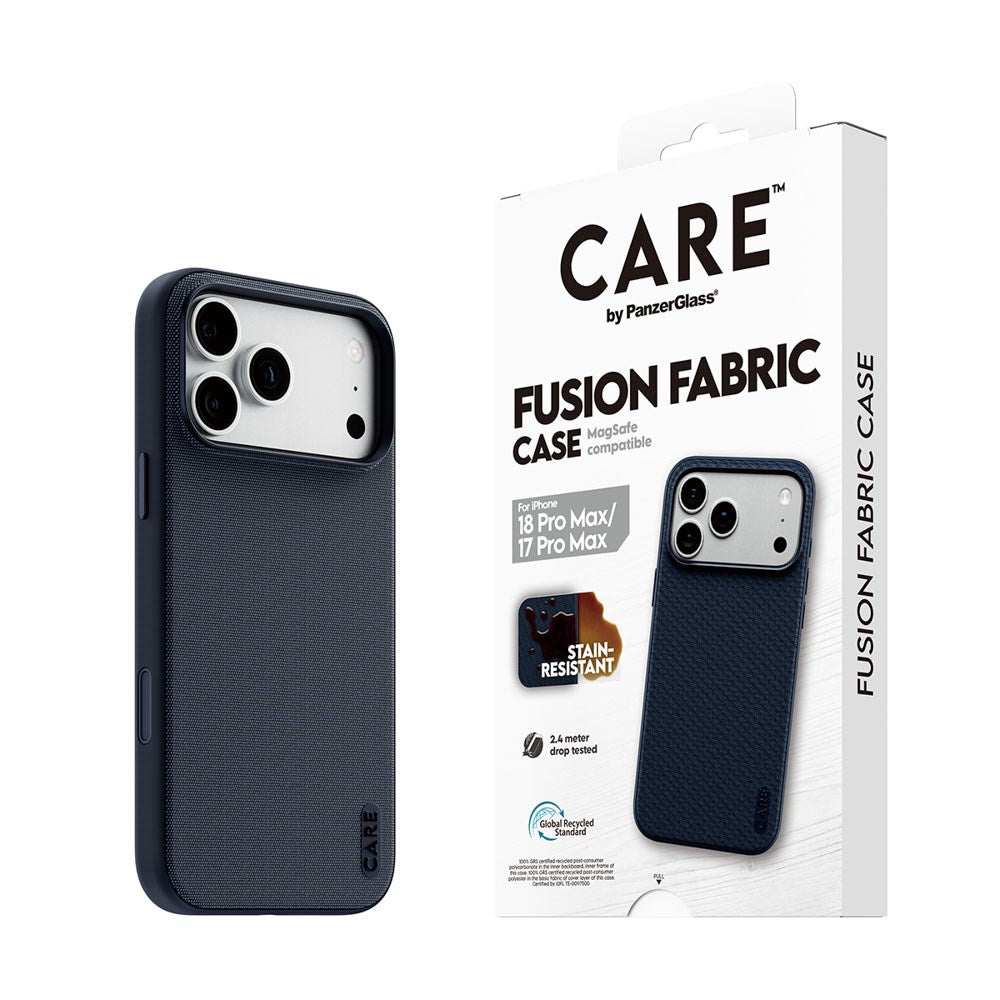 iPhone 18 Pro Max / 17 Pro Max CARE by PanzerGlass Fusion Fabric Skal - MagSafe Kompatibel - Blå