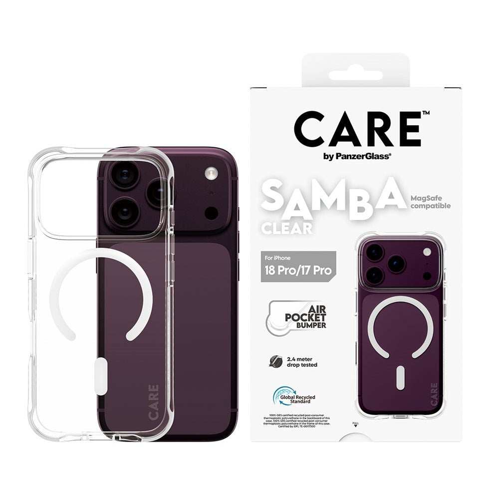 iPhone 18 Pro / 17 Pro CARE by PanzerGlass Fashionable Samba Skal - MagSafe Kompatibel - Genomskinlig