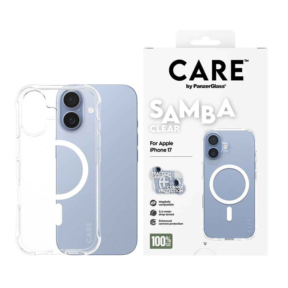 CARE by PanzerGlass iPhone 17 Fashionable Samba Skal - MagSafe Kompatibel - Transparent