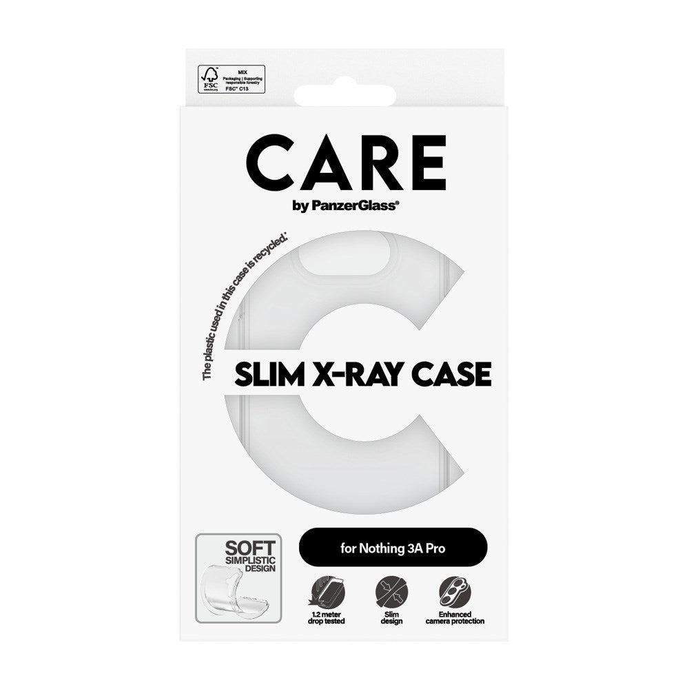 CARE by PanzerGlass Nothing Phone (3a) Pro Fashionable Transparent X-Ray Soft Basic Case - Genomskinlig