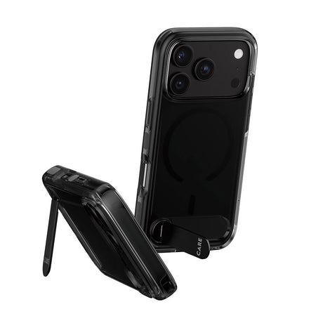 iPhone 18 Pro / 17 Pro CARE by PanzerGlass Feature Kickstand Skal - MagSafe Kompatibel - Svart / Genomskinlig