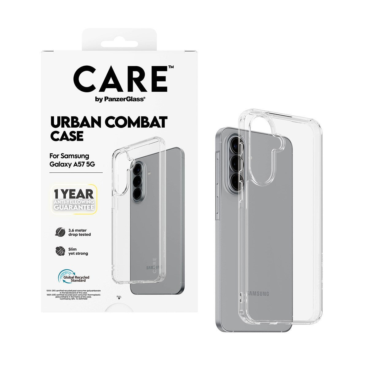 Samsung Galaxy A57 CARE by PanzerGlass Urban Combat Skal - Transparent
