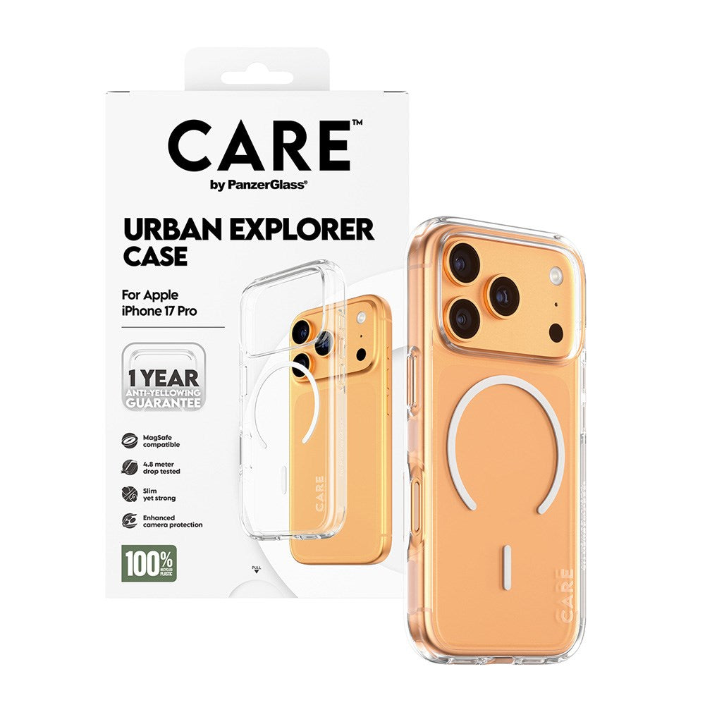 CARE by PanzerGlass iPhone 17 Pro FLAGSHIP Urban Explorer Skal - MagSafe Kompatibel - Transparent