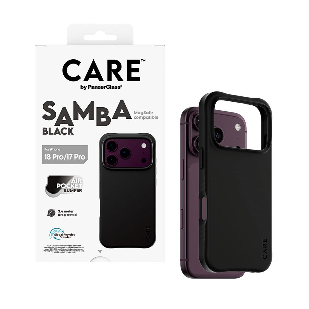 iPhone 18 Pro / 17 Pro CARE by PanzerGlass Fashionable Samba Skal - MagSafe Kompatibel - Black