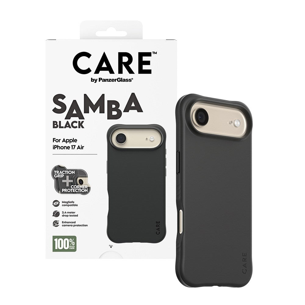 CARE by PanzerGlass iPhone Air Fashionable Samba Skal - MagSafe Kompatibel - Black