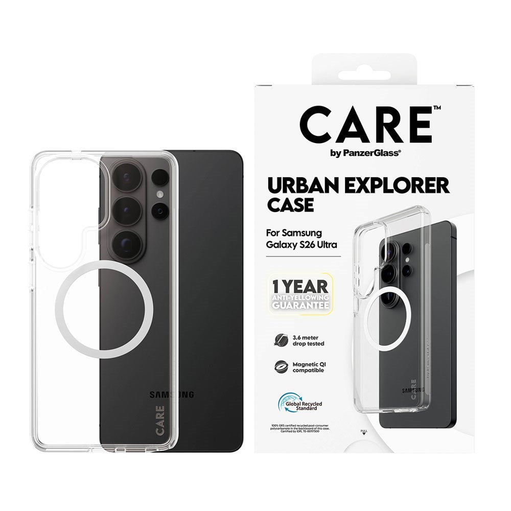 Samsung Galaxy S26 Ultra CARE by PanzerGlass Urban Explorer Skal - Qi Kompatibel - Genomskinlig / Vit