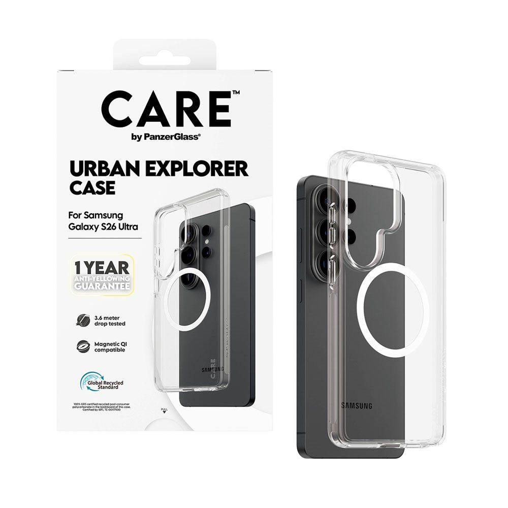 Samsung Galaxy S26 Ultra CARE by PanzerGlass Urban Explorer Skal - Qi Kompatibel - Genomskinlig / Vit