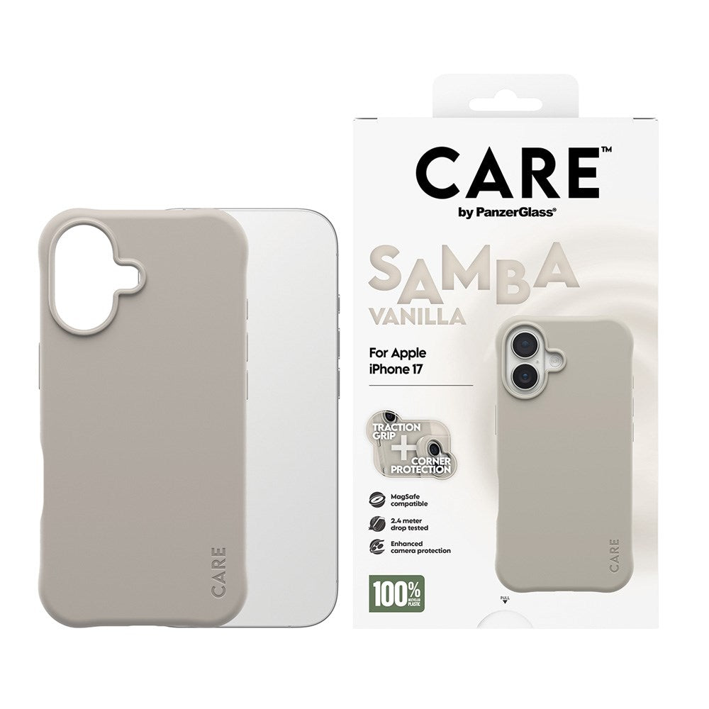 CARE by PanzerGlass iPhone 17 Fashionable Samba Skal - MagSafe Kompatibel - Vanilla