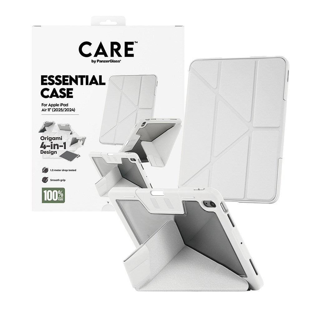 iPad Air 11" (2025 / 2024) Care by PanzerGlass Essential Case - Stående Funktion - Grå
