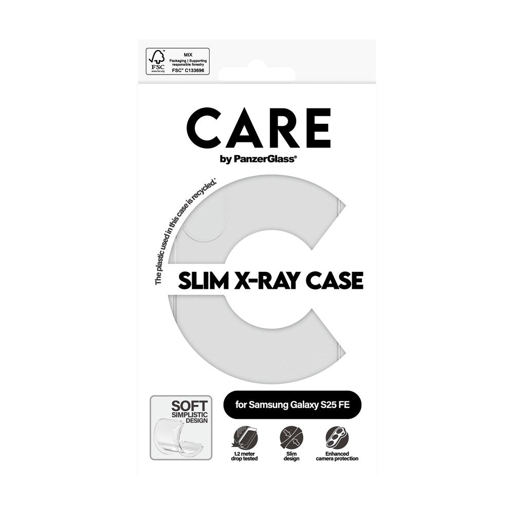 CARE by PanzerGlass Samsung Galaxy S25 FE Fashionable Transparent X-Ray Soft Basic Case - Genomskinlig