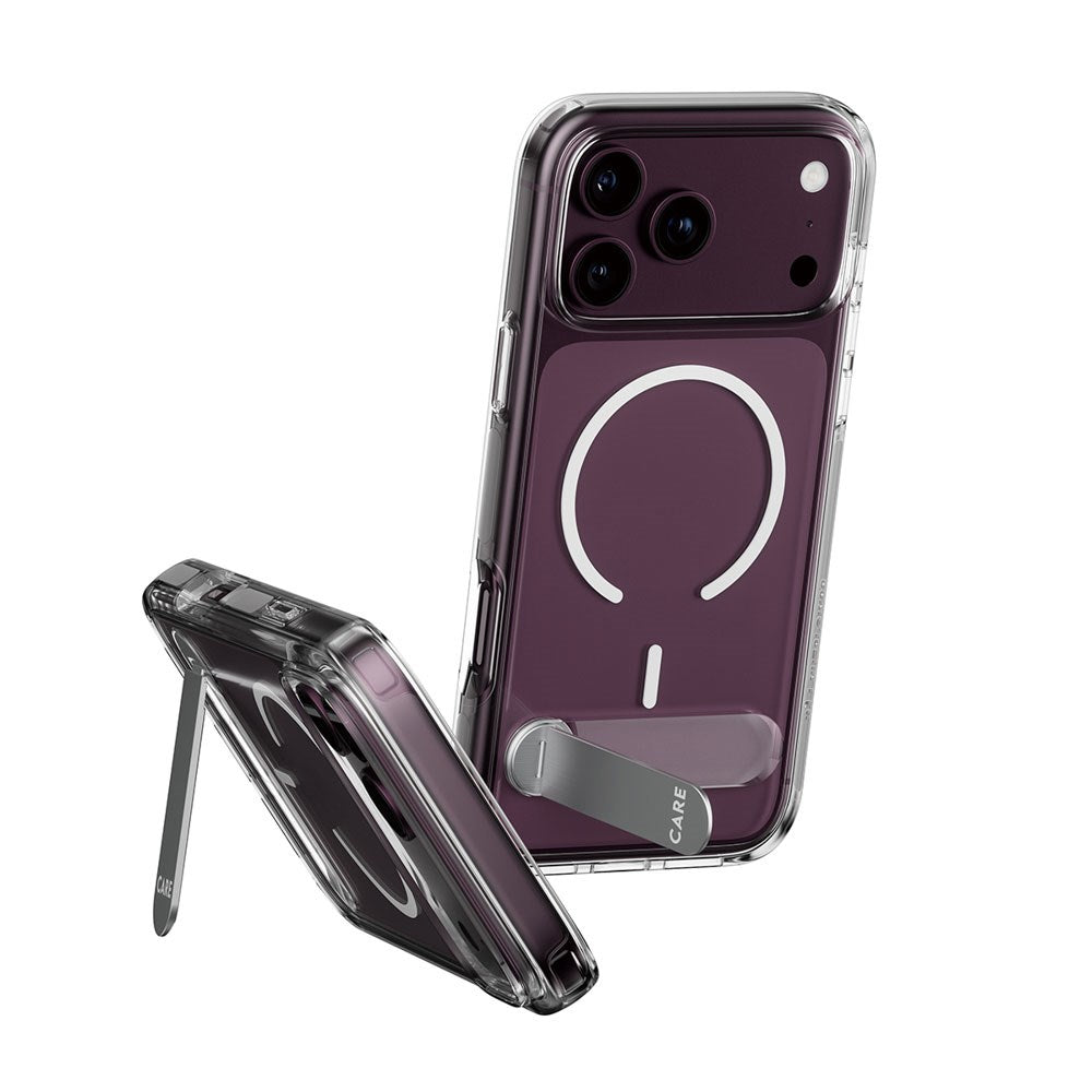 iPhone 18 Pro Max  / 17 Pro Max CARE by PanzerGlass Feature Kickstand Skal - MagSafe Kompatibel - Genomskinlig / Vit