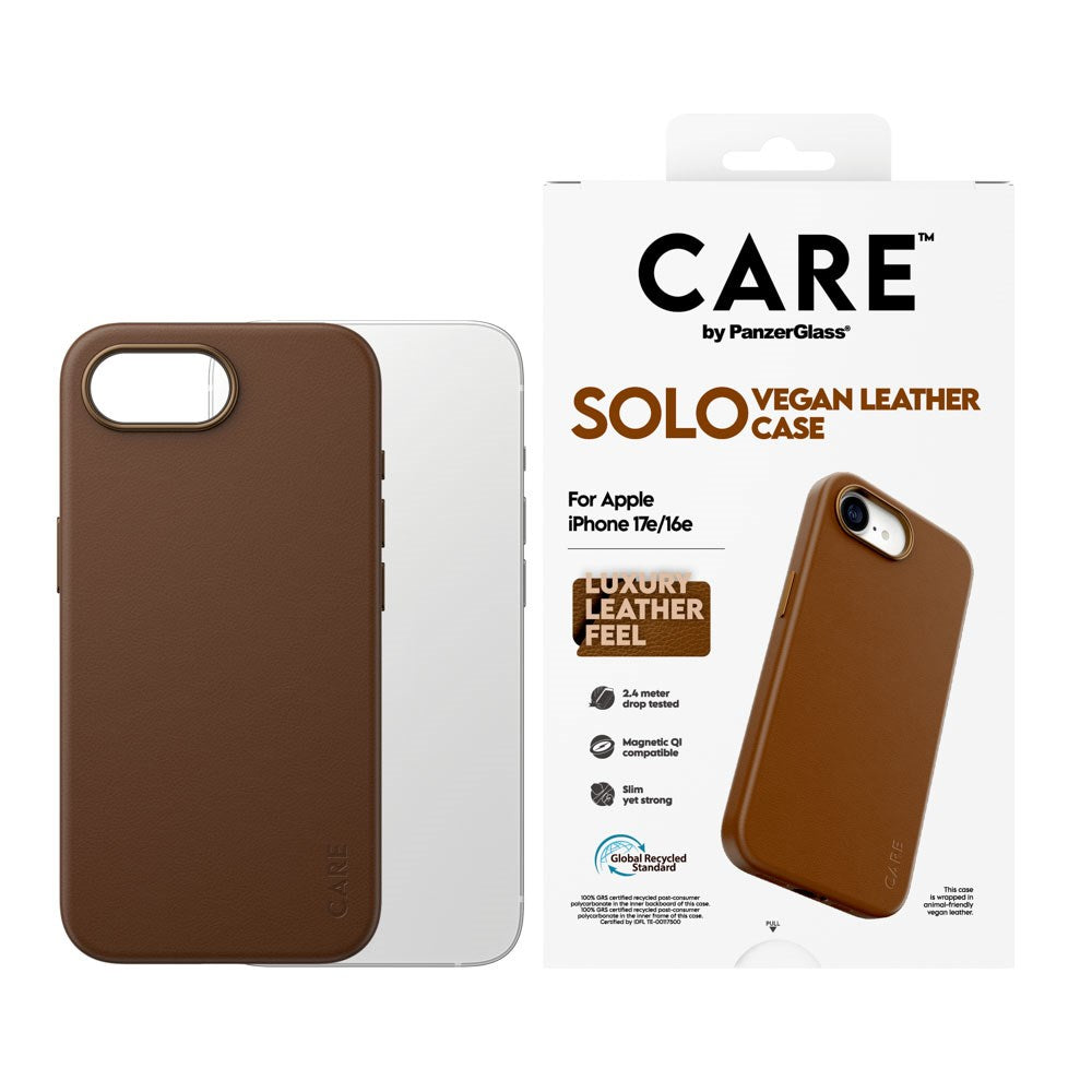 iPhone 17e / 16e CARE by PanzerGlass SOLO Skal - Brun
