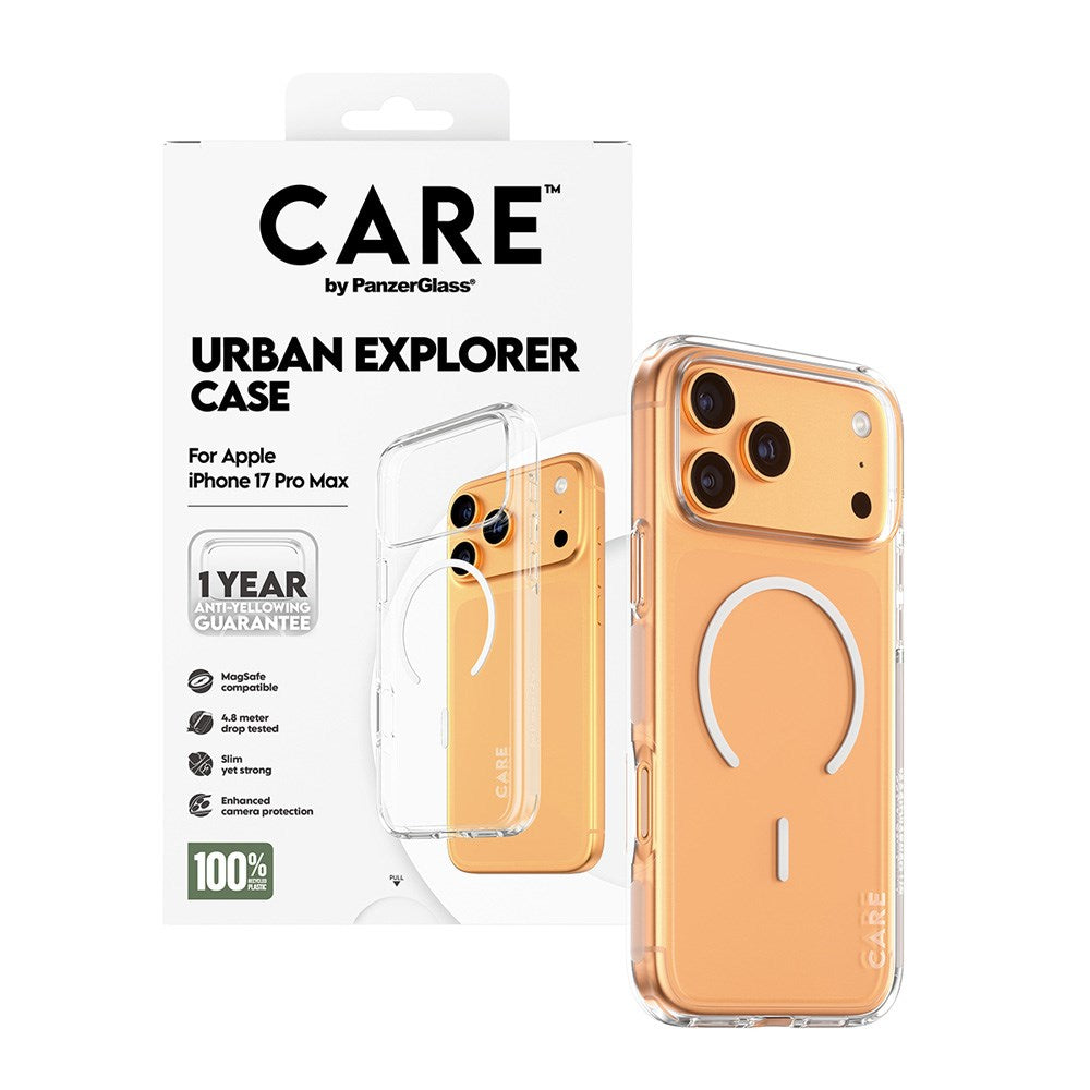 CARE by PanzerGlass iPhone 17 Pro Max FLAGSHIP Urban Explorer Skal - MagSafe Kompatibel - Transparent