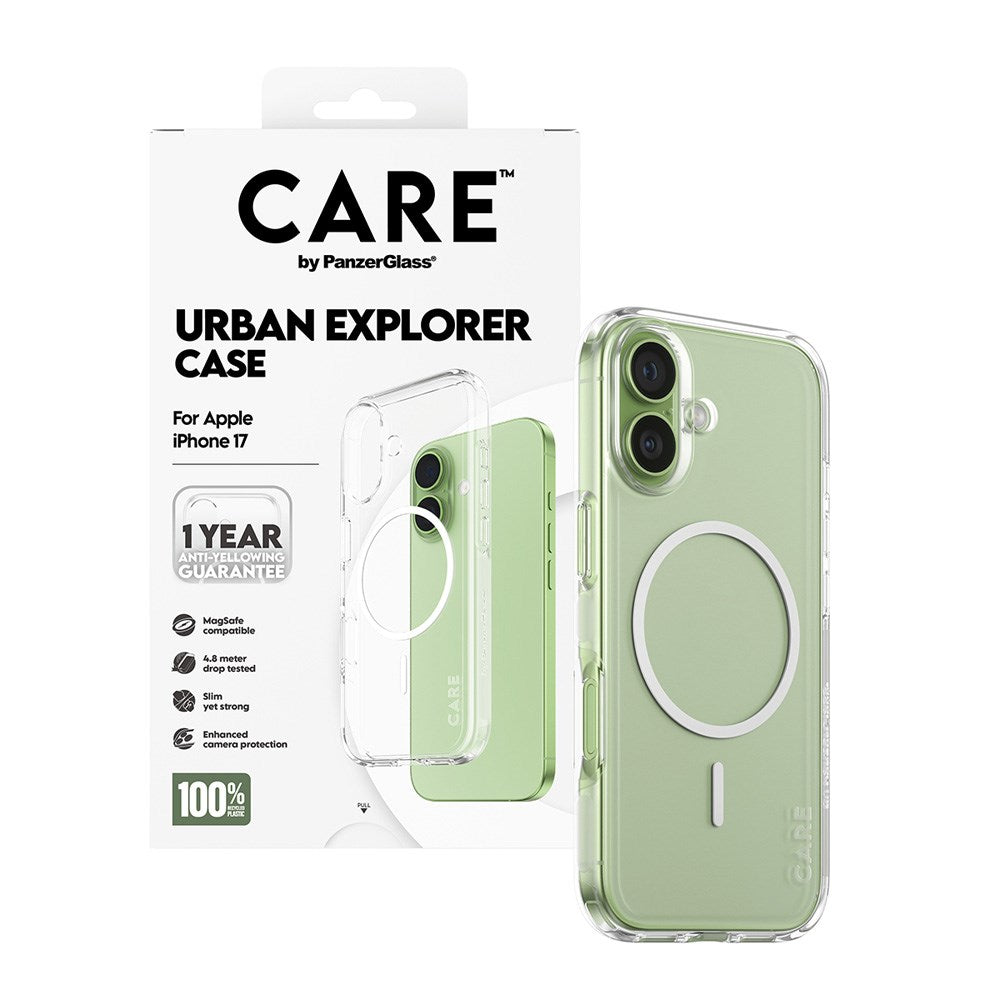 CARE by PanzerGlass iPhone 17 FLAGSHIP Urban Explorer Skal - MagSafe Kompatibel - Transparent
