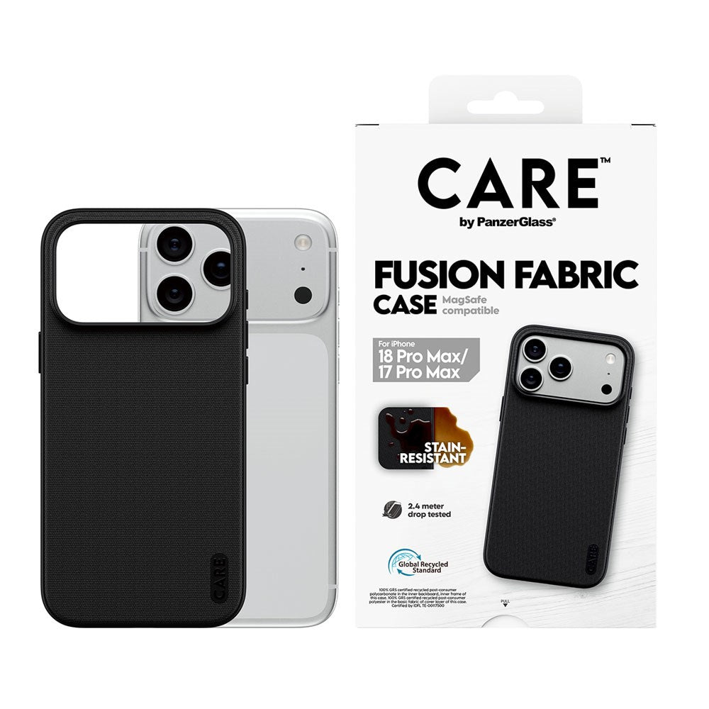 iPhone 18 Pro Max / 17 Pro Max CARE by PanzerGlass Fusion Fabric Skal - MagSafe Kompatibel - Svart