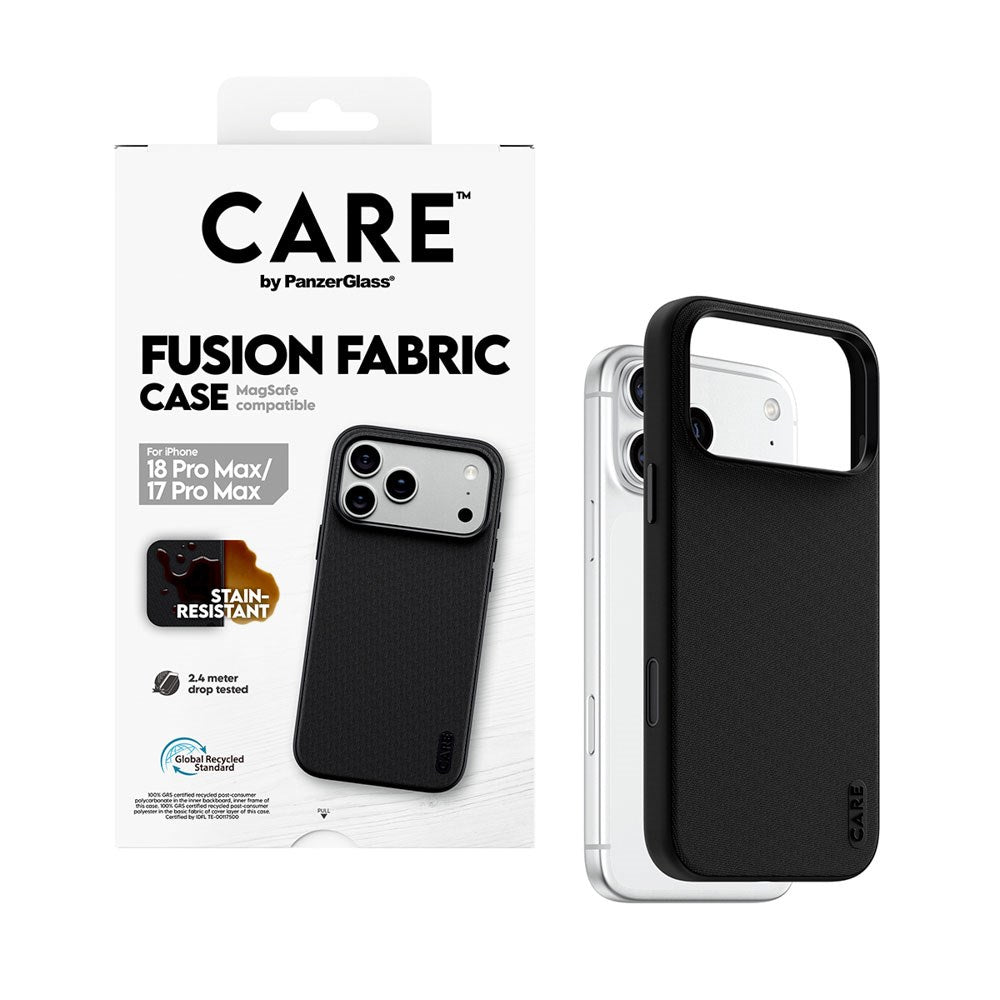 iPhone 18 Pro Max / 17 Pro Max CARE by PanzerGlass Fusion Fabric Skal - MagSafe Kompatibel - Svart