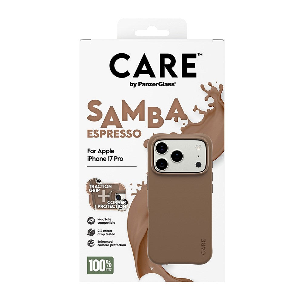 CARE by PanzerGlass iPhone 17 Pro Fashionable Samba Skal - MagSafe Kompatibel - Espresso