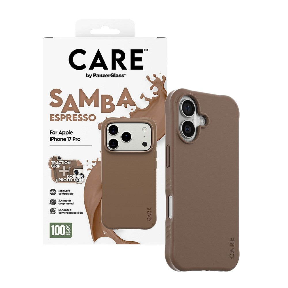 CARE by PanzerGlass iPhone 17 Pro Fashionable Samba Skal - MagSafe Kompatibel - Espresso