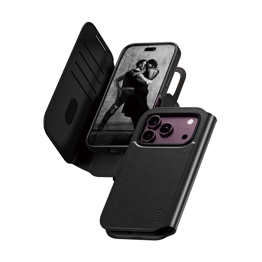 iPhone 18 Pro / 17 Pro CARE by PanzerGlass Feature Tango 2-i-1 Fodral med Plånbok - MagSafe Kompatibel - Svart