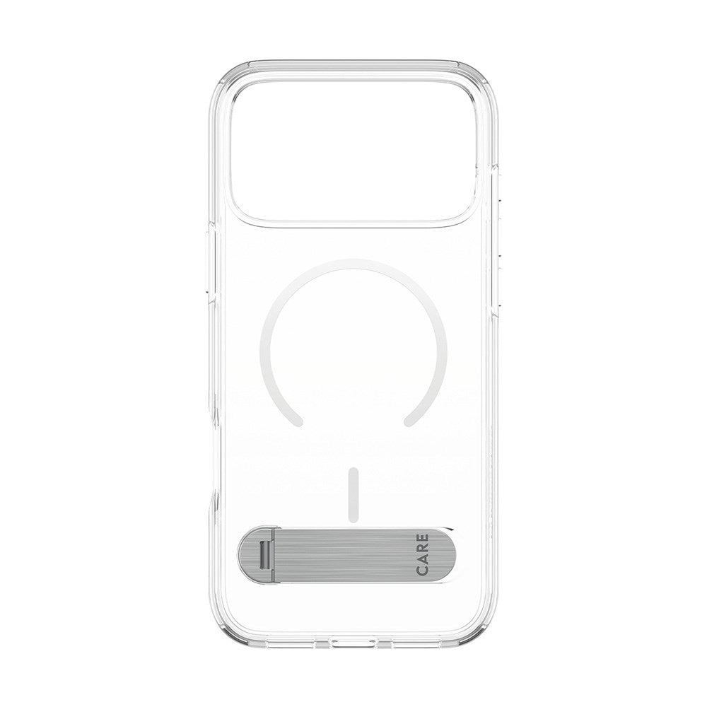 CARE by PanzerGlass iPhone 17 Pro Max Feature Kickstand Skal - MagSafe Kompatibel - Transparent / Silver