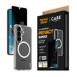 Samsung Galaxy S26 Urban Combat 3-in-1 Privacy Bundle med Skal / Skärmskydd (Privacy) / Kameraskydd - Qi Kompatibel - Genomskinlig