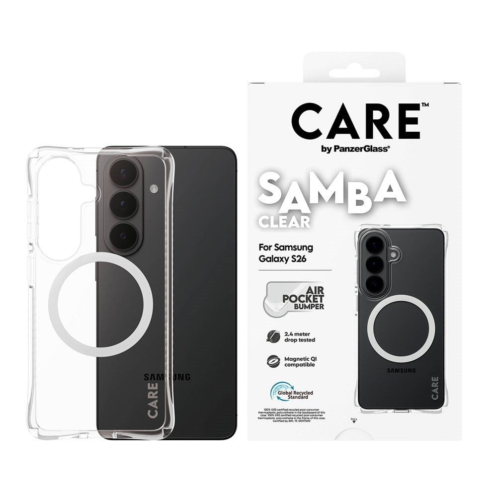 Samsung Galaxy S26 CARE by PanzerGlass Fashionable Samba Skal - Qi Kompatibel - Genomskinlig