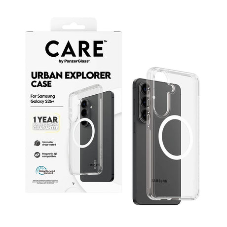 Samsung Galaxy S26+ (Plus) CARE by PanzerGlass Urban Explorer Skal - Qi Kompatibel - Genomskinlig / Vit