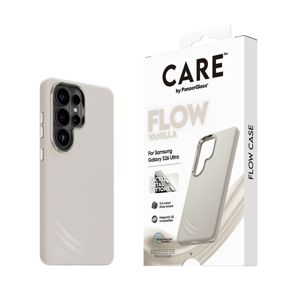 Samsung Galaxy S26 Ultra CARE by PanzerGlass Feature Flow Skal - Qi Kompatibel - Vanilla
