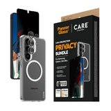 Samsung Galaxy S26 Ultra Urban Combat 3-in-1 Privacy Bundle med Skal / Skärmskydd (Privacy) / Kameraskydd - Qi Kompatibel - Genomskinlig