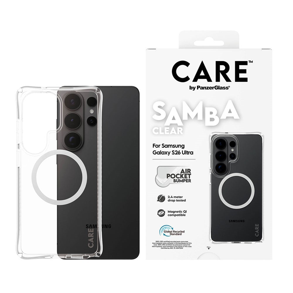 Samsung Galaxy S26 Ultra CARE by PanzerGlass Fashionable Samba Skal - Qi Kompatibel - Genomskinlig